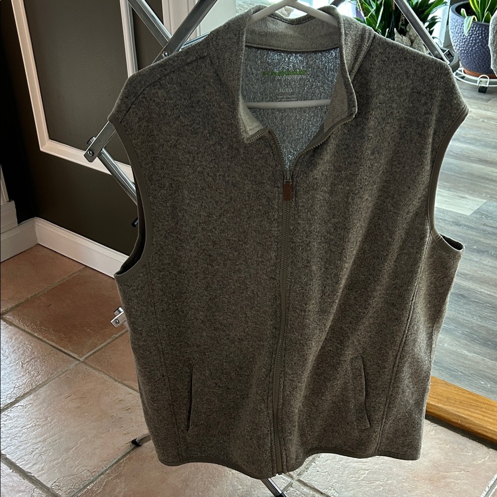 Haggar Gray Zip-Up Vest XL